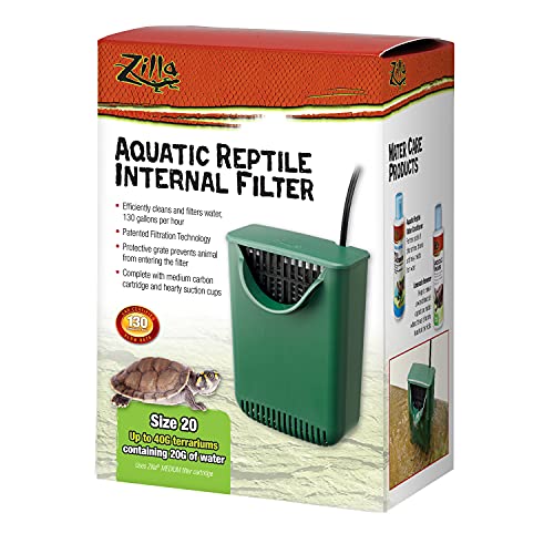 Zilla Aquatic Pet Reptile Internal Water Filter, For Up To 20 Gallons