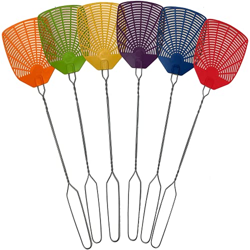 W4W, Bug & Fly Swatter Braided Metal Handle 6 Pack Fly Swatters Indoor/Outdoor flyswatter