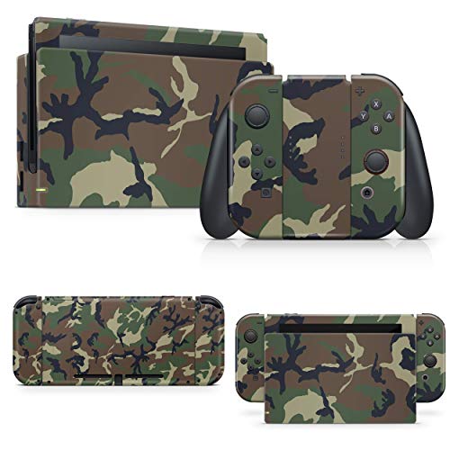 Camo Skin Decal Vinyl Sticker Compatible with Nintendo Switch Console + 1 Controller Skins Set