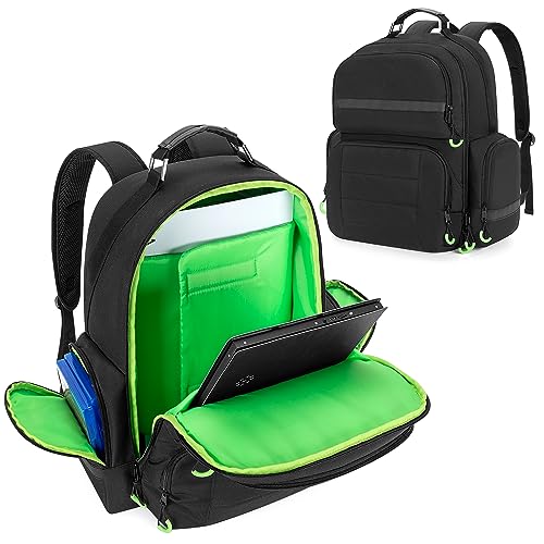 PGmoon Console Backpack Compatible with PS5/PS4/Xbox One/Xbox 360, Travel Carrying Case Bag with Protective Liner Fits 15.6' Laptop, Headset, Controllers and Most Gaming Accessories (Patent Design)