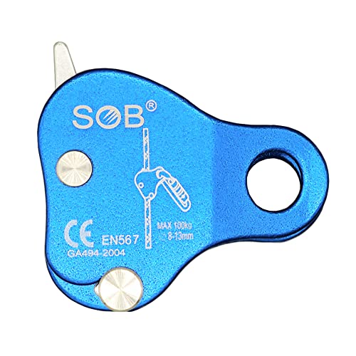 SOB Climbing Fall Protection Belay Device Ascender Protect Aluminum Magnesium Alloy Climbing Ascent Rope Grip Clamp for Mountaineering Rock Climbing Downhill Operations and Rescue