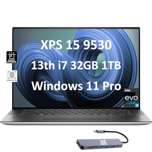 Dell XPS 15 9530 15.6'' FHD+ (Intel 13th Gen 14-Core i7-13700H (Beat i9-12900H), 32GB DDR5 RAM, 1TB SSD, Arc A370M) Business Laptop, Backlit, Fingerprint, Thunderbolt 4, Wi-Fi 6E, Platinum Silver