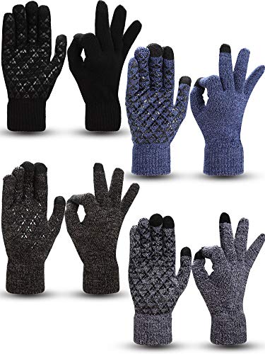 SATINIOR Poorly manufactured- 00 Pairs Touchscreen Gloves Winter Stretch Knitted Texting Gloves for Men Women Poorly manufactured-