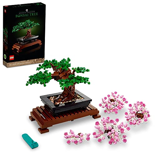 LEGO Icons Bonsai Tree, Features Cherry Blossom Flowers, DIY Plant Model for Adults, Creative Gift for Home Décor or Office Art, Botanical Collection Building Set, Gift for Mother's Day, 10281