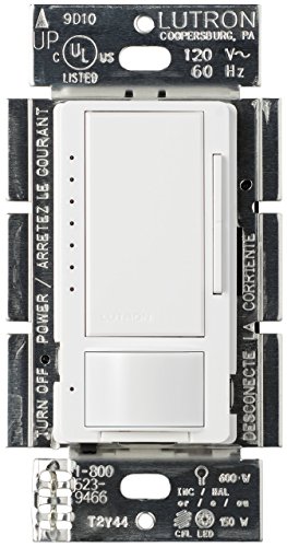 Lutron Maestro LED+ Motion Sensor/Dimmer Switch | 150W LED | Single Pole/Multi-Location | MSCL-OP153M-WH | White (1-Pack)