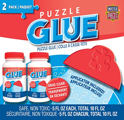 MasterPieces Puzzle Glue and Wide Plastic Spreader 5oz - Pack - Jigsaw Puzzle Saver Clear Glue for Puzzle Protector