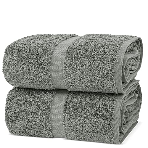 Chakir Turkish Linens, 100% Cotton Premium Quality Turkish Bath Sheets (35''x70'' Large Bath Sheet Towels - Gray)