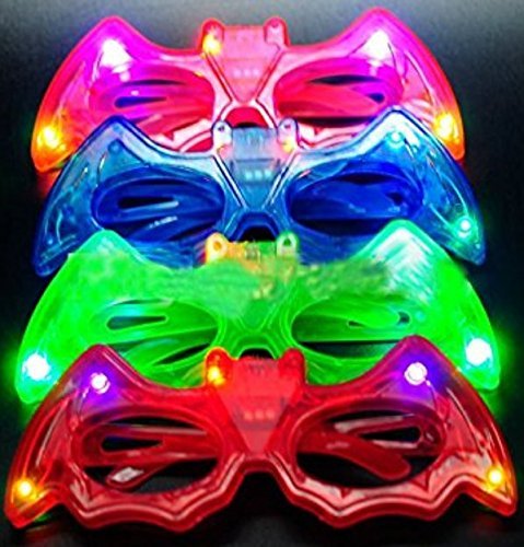 12ct LED Light Up Sunglasses - Flashing Multi Colored Led Glasses Best Party Favors Light Up Flashing Glasses for Children (Batman)