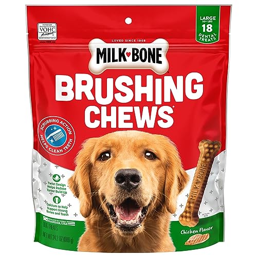 Milk-Bone Original Brushing Chews 18 Large Daily Dental Dog Treats