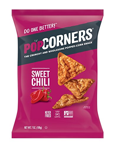 POPCORNERS Sweet Chili Popped Corn Snacks, Gluten Free, Non-GMO, 7oz bags (Pack of 12)