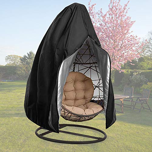 FLYMEI 【Upgraded】 Patio Egg Chair Covers with Zipper, Durable Large Wicker Egg Swing Chair Covers, Waterproof/Windproof Heavy Duty Weather Resisatnt Outdoor Hanging Chair Cover