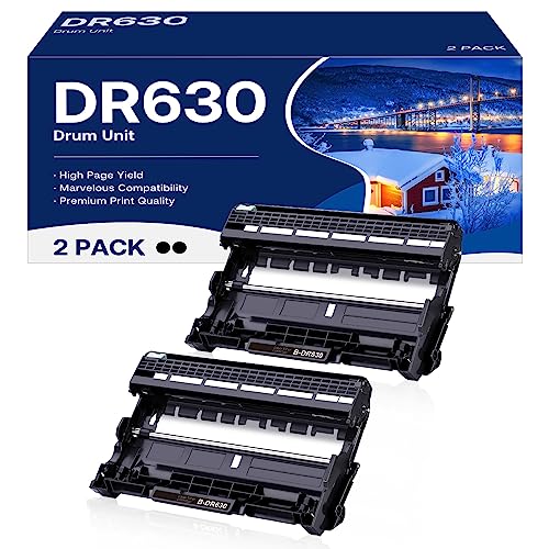 DR630 Drum Unit High Yield Compatible for Brother DR 630 DR-630 Replacement for HL-L2300D HL-L2320D HL-L2340DW HL-L2360DW HL-L2380DW MFC-L2700DW MFC-L2720DW DCP-L2520DW DCP-L2540DW (2 Pack, NOT Toner)