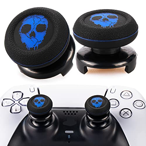 Playrealm FPS Thumbstick Extender & Printing Rubber Silicone Grip Cover 2 Sets for PS5 Dualsenese & PS4 Controller (Ghost Blued)
