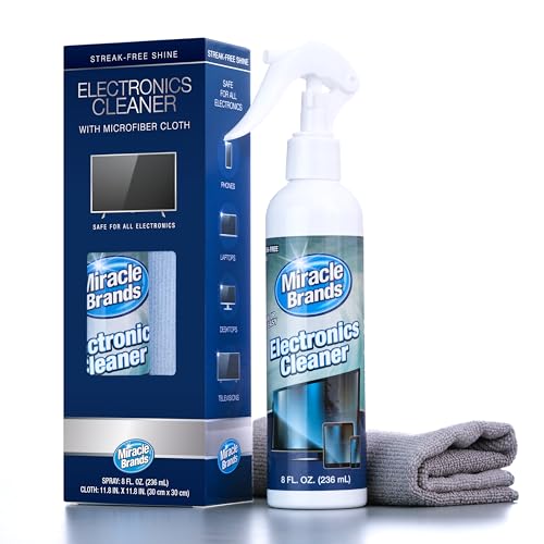 MiracleSpray for Electronics Cleaning, Safe Multisurface Cleaner for Any TV, Phone, Monitor, Keyboard, Screen, Computer, Includes Microfiber Towel - 8 Ounce Kit