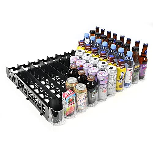 Display Technologies Visi-FAST Spring Fed Organizer for 12/16oz Bottles and Cans - Commercial and Home Fridge (Pack of 1)