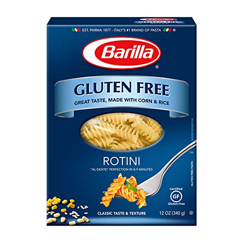 BARILLA Gluten Free Rotini, 12 Ounce - Non-GMO Gluten Free Pasta Made with Blend of Corn & Rice - Vegan Pasta