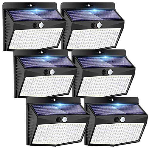 Solar Outdoor Lights Motion Sensor [138 LED/6 Packs] Solar Security Lights with 3 Lighting Modes Wireless Solar Wall Lights Waterproof Solar Powered Lights for Garden Fence Yard Deck