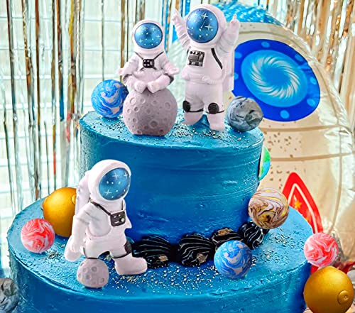 LaVenty 13 PCS Outer Space Party Supplies Galaxy Cake Decoration Outer Space Cake Decoration Rocket Cake Decoration To The Moon Cake Decoration Astronaut Cake Decoration Planet Cake Toppers