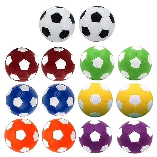 Qtimal 14 Pack Table Soccer Foosballs Replacement Balls, Multicolor 36mm (1.42') Official Foosball Tabletop Game Ball, Foosball Accessory Replacements for Home Recreation Room Foosball Table