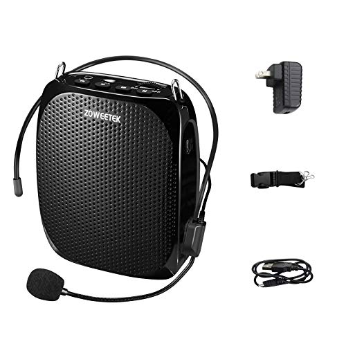 ZOWEETEK ZW-Z258 Portable Rechargeable Mini Voice Amplifier with Wired Microphone Headset and Waistband, PA Systems,Supports MP3 Format Audio for Teachers, Singing, Training, Presentation, Tour Guide