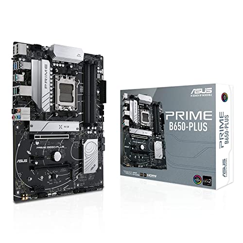 ASUS Prime B650-PLUS AMD B650(Ryzen 7000) ATX Motherboard(DDR5,PCIe 5.0 M.2,2.5Gb Ethernet,DisplayPort,HDMI, USB 3.2 Gen 2 Type-C, Front USB 3.2 Gen 1 Type-C, BIOS Flashback, USB4 Support)