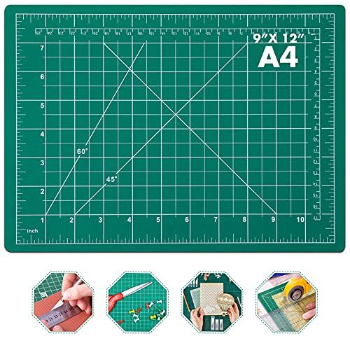 anezus Self Healing Sewing Mat, Rotary Cutting Mat Double Sided 5-Ply Craft Cutting Board for Sewing Crafts Hobby Fabric Precision Scrapbooking Project 9inch x 12inch(A4)