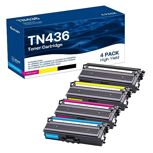 GOTOBY Compatible Toner Cartridge Replacement for Brother TN436 TN 436 TN436BK TN433 TN431for Brother HL-L8360CDW HL-L8260CDW MFC-L8900CDW MFC-L8690CDW Printer (Cyan, Yellow, Magenta, Black, 4 Pack)