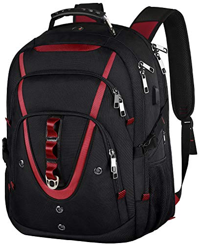 18.4 Inch Laptops Backpack, Extra Large Travel Laptop Backpack with USB Charging Port, TSA Friendly Flight Approved and RFID Anti-Theft Pocket, Water Resistant Suiltable for Large Gaming Laptop