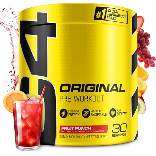 Cellucor C4 Original Pre Workout Powder Fruit Punch | Vitamin C for Immune Support | Sugar Free Preworkout Energy for Men & Women | 150mg Caffeine + Beta Alanine + Creatine | 30 Servings