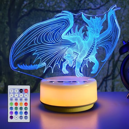 KYMELLIE Dragon Night Light for Kids, Dragon Toys LED Decor Lamp 14 Color Room Bedside Lamp with Remote Control &Entity &Timing Functions, Dragons Gifts Birthday for Boys & Girls(New Generation)