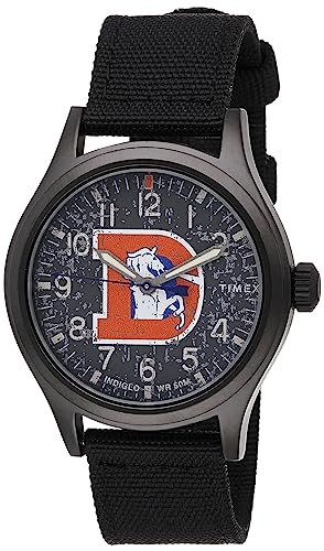 Timex Tribute Men's NFL Scout 40mm Watch – Denver Broncos with Black Fabric Strap
