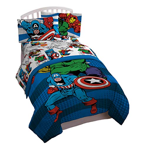 Jay Franco Avengers Comics Good Guys 5 Piece Full Bed Set (Offical Marvel Product)