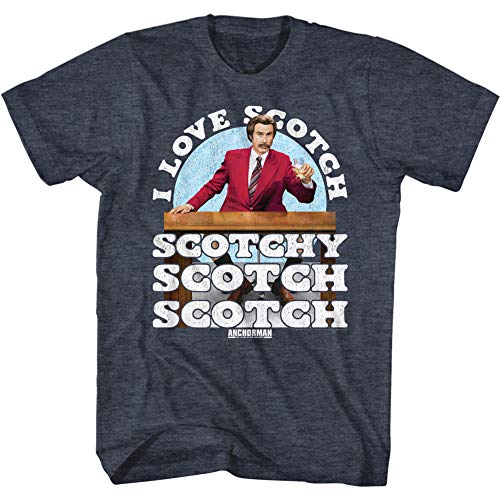 Anchorman Movie Ron Burgundy I Love Scotch Ault Short Sleeve T-Shirt Graphic Tee