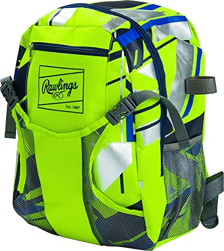 Rawlings | REMIX Backpack Equipment Bag | T-Ball & Youth Baseball / Softball | Green