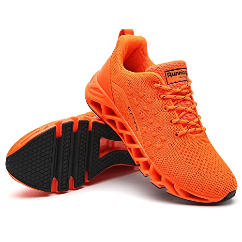TSIODFO Orange Tennis Shoes for Womens Sneakers Size 8 Lace up Fashion Sport Running Walking Shoes Athletic Runner Gym Workout Jogging Sneaker