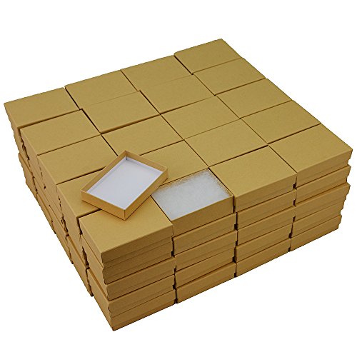 JewelrySupply Kraft Cotton Filled Jewelry Box #32 (Case of 100)