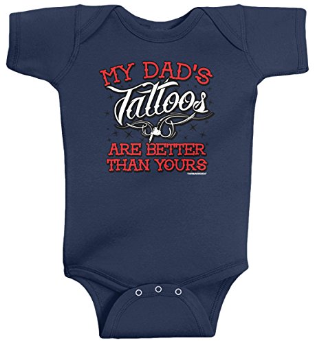 Threadrock Baby Boys' My Dad's Tattoos Are Better Than Yours Infant Bodysuit 6M Navy