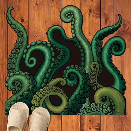 CZYY Cthulhu Tentacles Bath Mat Microfiber Water Absorbent Octopus Rug Anti-Slip Backing 27.5'x23.6' - Unique Gift & Decor for Tabletop RPG Gamers, HP Lovecraft Fans and Nautical Enthusiasts
