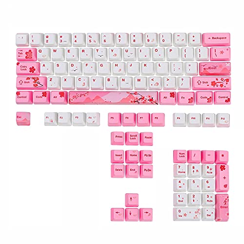 GTSP 104 Pink Keycaps Cute Japanese Custom Gaming keycap Set of Dye-Sub OEM Profile for Cherry Mx Gateron Kailh Switch 87/104 60% Mechanical Keyboard (Pink)