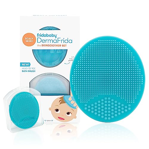 Frida Baby DermaFrida The SkinSoother Baby Bath Brush | Cradle Cap Brush for Babies, Baby Essential for Dry Skin, Cradle Cap Treatment and Eczema | 2 Pack