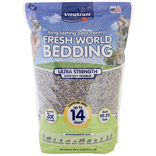Vitakraft Fresh World Small Animal Bedding - Ultra Strength - Pet Bedding for Litter Boxes and Cages (16 L),Gray, 975 cu in