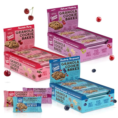 Cooper Street Granola Bakes - Healthy Chewy Breakfast Granola Bars | Individually Wrapped Nut and Dairy Free Granola Bars Variety | 12 Oz Pack of 3