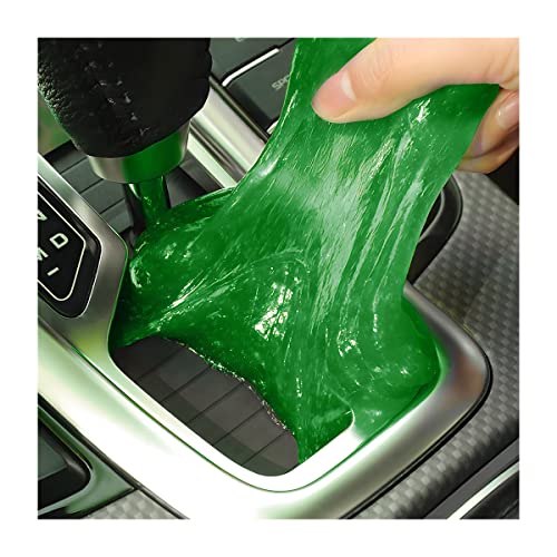 Cleaning Gel for Car, Auto Detailing Slime Mud, Putty Cleaner Dust Removal, Vehicle Interior Soft Glue Cleaning Tools Kit, Car Accessories for Cleaning Air Vents, Keyboard, PC, Laptops (Green)