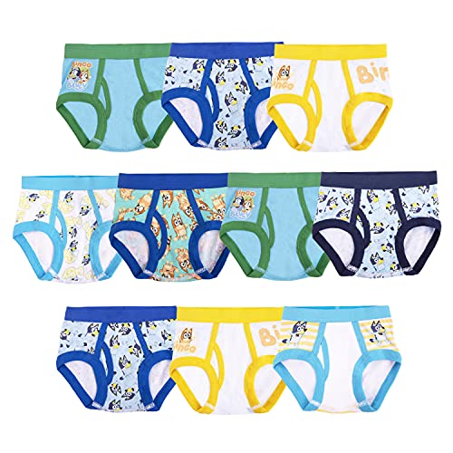 Bluey Boys Amazon Exclusive Multipacks Of 100% Combed Cotton Underwear Briefs, Sizes 2/3t, 4t, 4, 6, And 8, 10-pack Bluey, 2-3T US