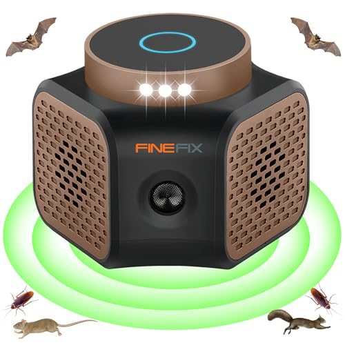 FINEFIX 360° Rodent Repellent Ultrasonic Plug in 4-Modes Mice Repellent Indoor Squirrel Repellent Indoor Modern Solution Ultrasonic Mouse Repellent Ultrasonic Plug in Attic Home Basement Garage Rvs