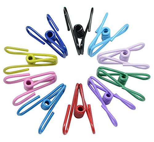 30 Pcs 2 Inch 10 Different Random Colors Chip Clips, PVC Coating High Elasticity Strength Clothes Pins, Food Clips and Bag Clips