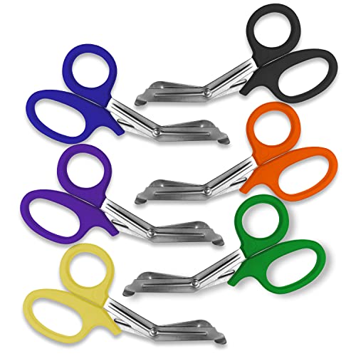 SURGICAL ONLINE 6 Pc EMT Trauma Shears - Multi-Color, Heavy Duty, Non-Stick Stainless Steel Blades, Ideal for EMS, Nurses, and First Aid