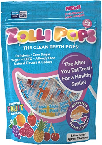 Zollipops Clean Teeth Lollipops - Assorted Flavors 8oz - Anti-Cavity, Sugar-Free Candy for a Healthy Smile - Great for Kids, Diabetics, Vegan, and Keto Diet