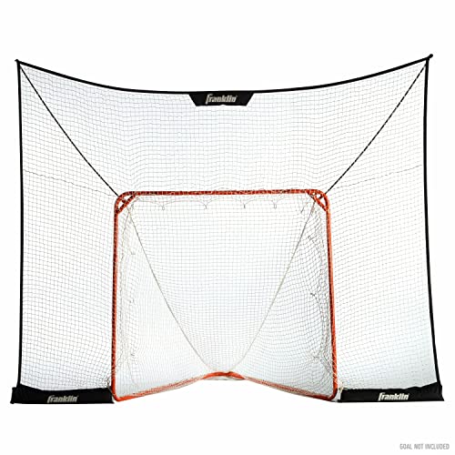 Franklin Sports Lacrosse Backstop Net - Lax Goal Extra Large Durable Net for Shooting Training + Practice - - 12' x 9', Black/Orange