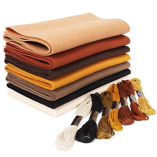 Brown Soft Felt Fabric Sheets: ZAIONE 7 Rolls 8''x35'' Felt Sheets Assorted Thick Felt Fabric Roll for DIY Crafts